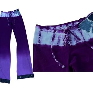 Purple Ombre Decorated Fitness Pants, Womens sz S